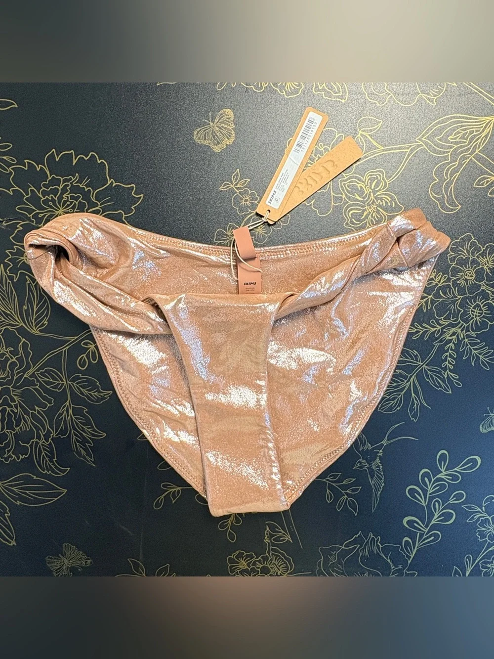 🪩 SKIMS Liquid Shine Swim Twisted Bikini Bottom | Cinnamon | XS | NWT